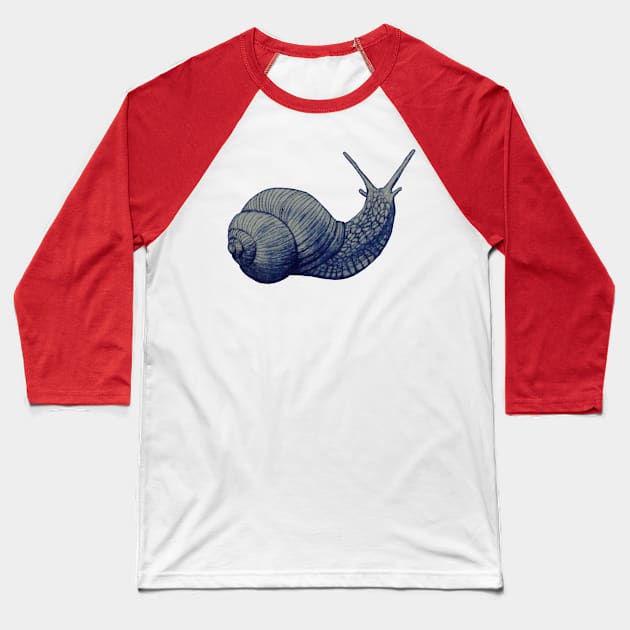 Ballpoint Snail Baseball T-Shirt by AndersHoberg